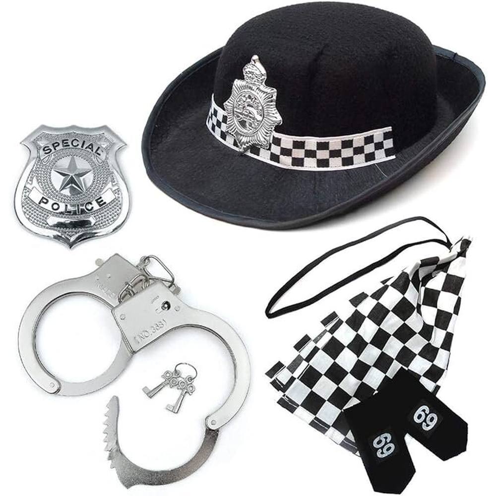 Zac's Alter Ego - 5 Piece Unisex Police Set Ensemble d'accessoires de costume - Multicolore